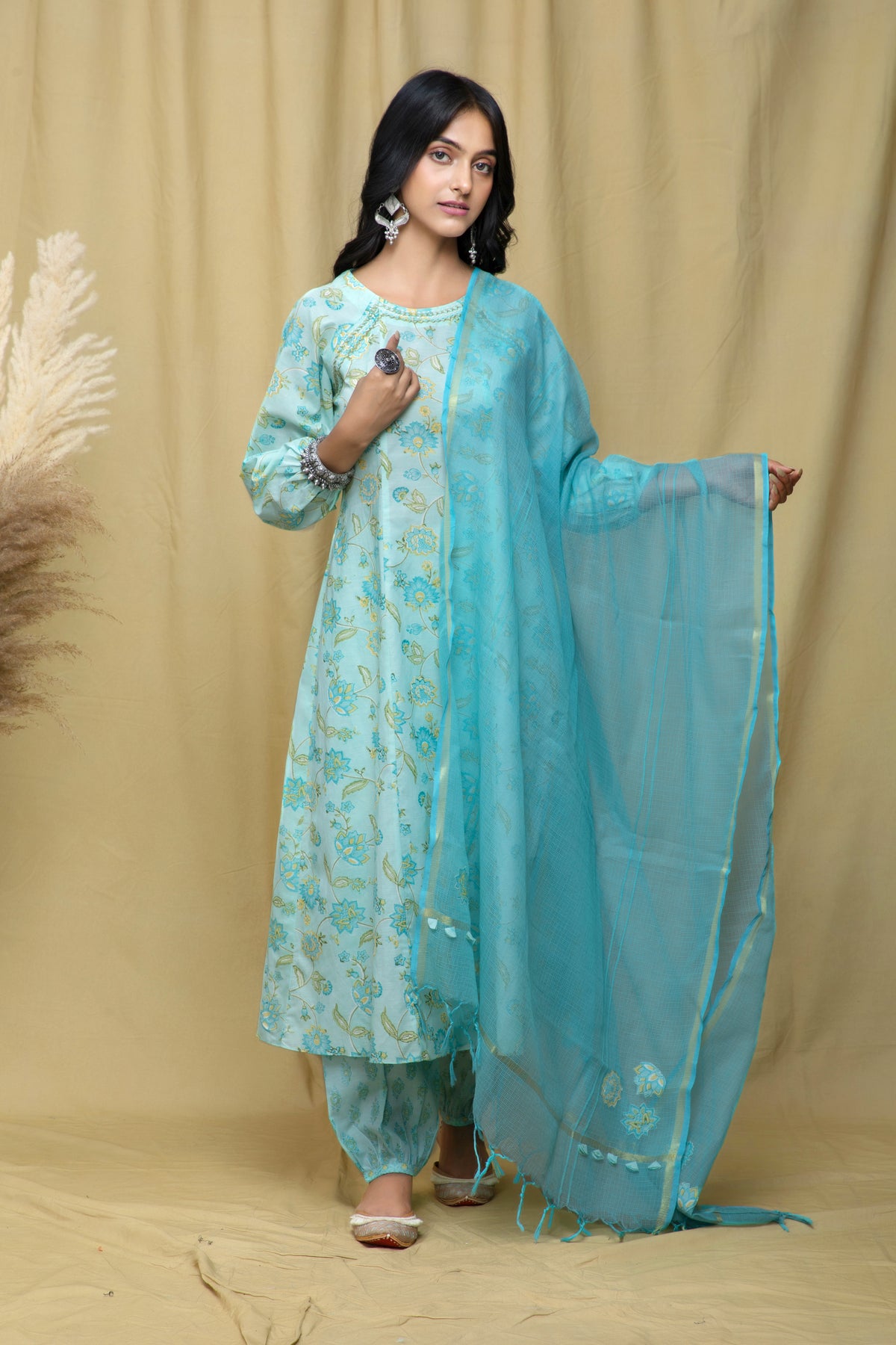 Sia Mint Blue A-Line Suit Set